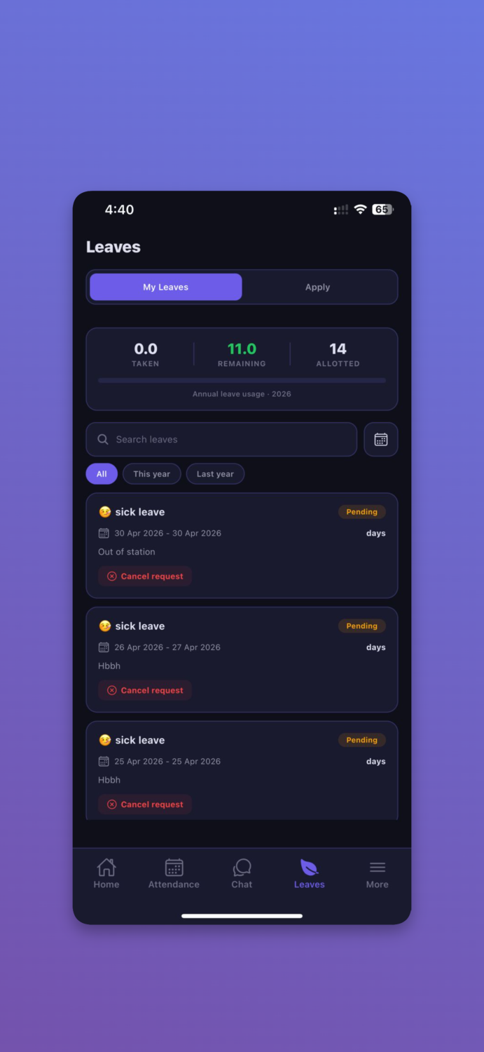 NepalHRM app leave