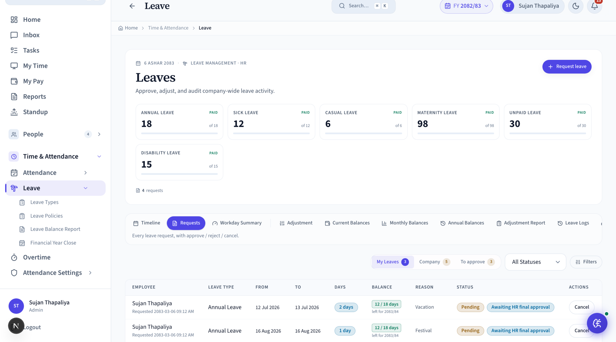Leave management