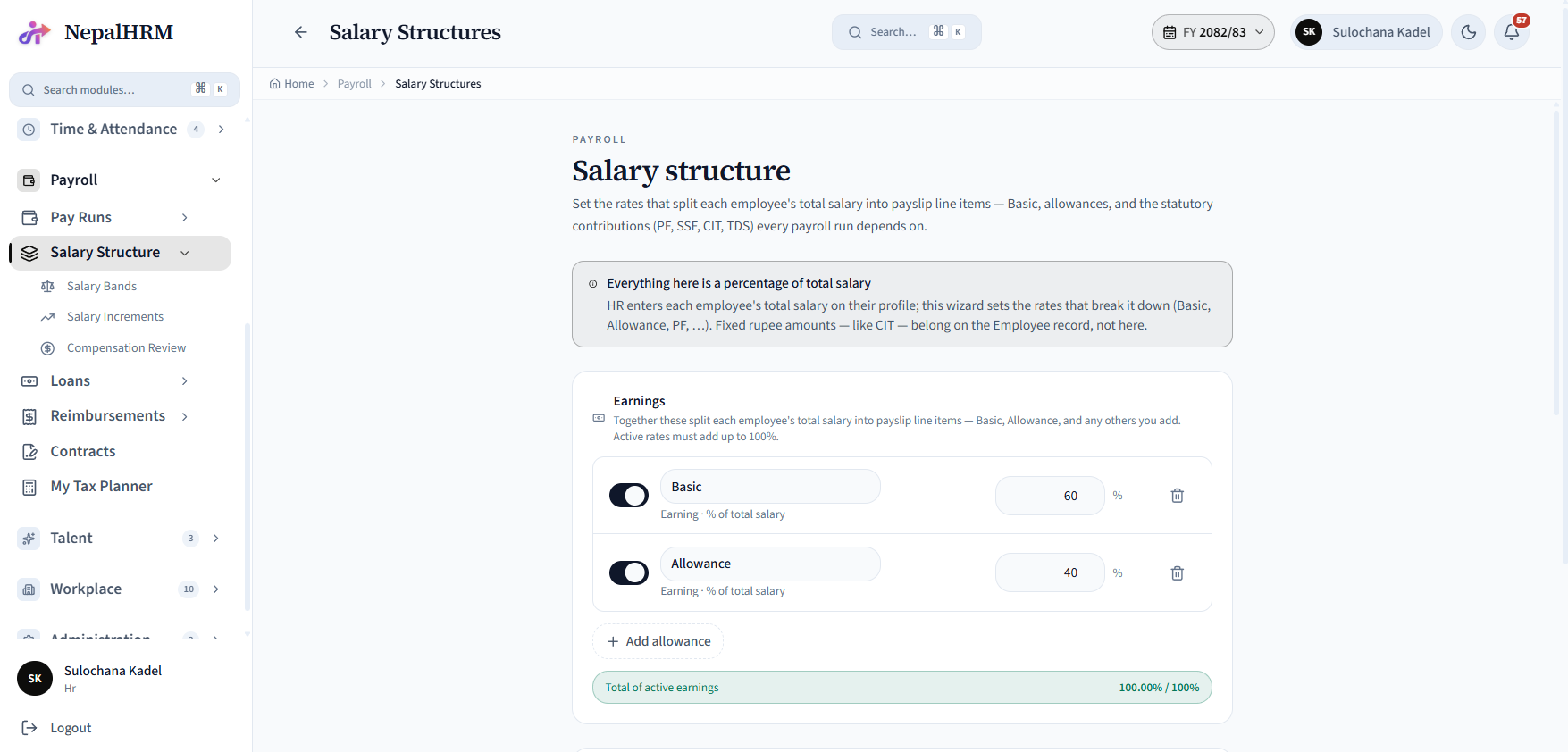 Salary structures