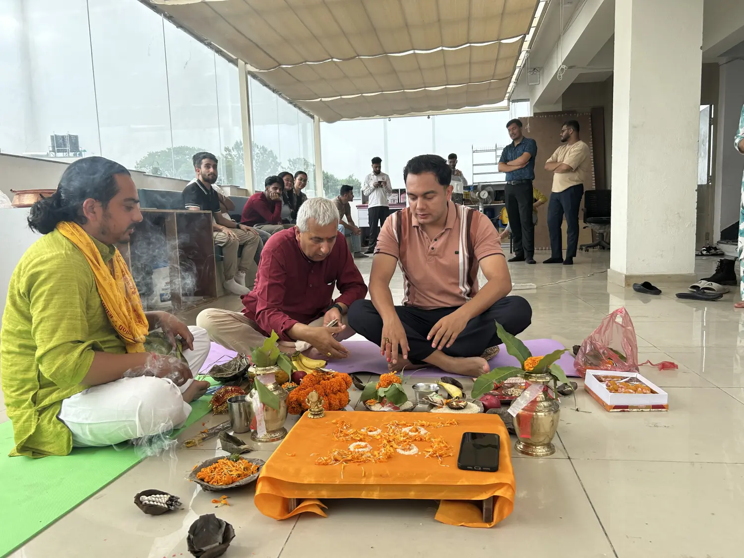 The NepalHRM team gathered for a traditional puja ceremony at our Kathmandu office - the blessing we held before going live, with the priest, offerings and marigolds